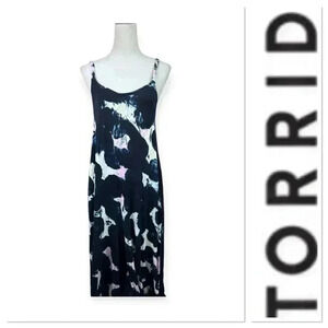 Torrid spaghetti strap black tie dye jumpsuit  size 00-10/medium-large